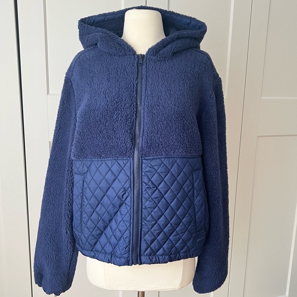 Spyder Sherpa Fleece Quilted Teddy Jacket Zip up Hoodie Active Jacket